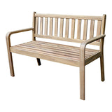 GoodHome Riveo Wooden 2 Seater Garden Bench Acacia Patio Outdoor Natural Seat UK