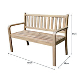 GoodHome Riveo Wooden 2 Seater Garden Bench Acacia Patio Outdoor Natural Seat UK