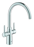Grohe Ambi Chrome Kitchen Tap Dual Lever Monobloc Mixer High Low Pressure Clean