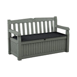 Keter Eden 265L Garden Storage Bench Green Outdoor Seat Box 140cm Lockable Patio