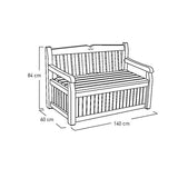 Keter Eden 265L Garden Storage Bench Green Outdoor Seat Box 140cm Lockable Patio