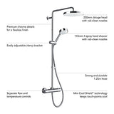 Mira Atom ERD Thermostatic Mixer Shower Twin Head Chrome Riser Rail Kit Bathroom