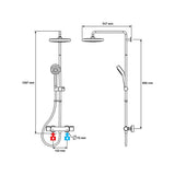 Mira Atom ERD Thermostatic Mixer Shower Twin Head Chrome Riser Rail Kit Bathroom