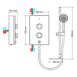 Mira Decor Electric Shower 9.5kW Black Onyx Manual Bathroom Power Unit Kit New