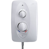 Mira Sprint Electric Shower 10.8kW White Gloss Manual Power Unit Riser Rail Kit