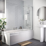 Mira Sprint Electric Shower 8.5kW White Gloss Manual Power Unit Riser Rail Kit