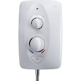 Mira Sprint Electric Shower 9.5kW White Gloss Manual Power Unit Riser Rail Kit