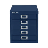 Bisley 5 Drawer Filing Cabinet - Oxford Blue
