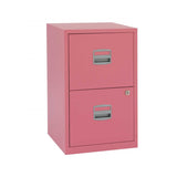 Bisley 2 Drawer Metal Filing Cabinet - Pink