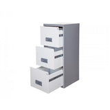 Pierre Henry 3 Drawer Maxi Filing Cabinet - Silver/White