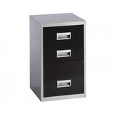 Pierre Henry 3 Drawer Combi Filing Cabinet A4 - Black/Silver