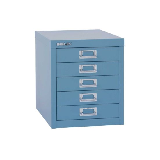 Bisley 5 Drawer Filing Cabinet - Blue