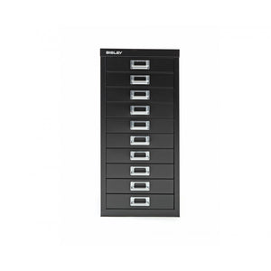 Bisley 10 Drawer Metal Filing Cabinet - Black