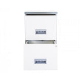 Pierre Henry 2 Drawer Maxi Tall Filing Cabinet - Silver/White