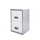 Pierre Henry 2 Drawer Maxi Tall Filing Cabinet - Silver/White