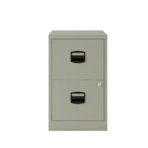 Bisley 2 Drawer Metal Filing Cabinet - Goose Grey
