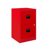Bisley 2 Drawer Metal Filing Cabinet - Red