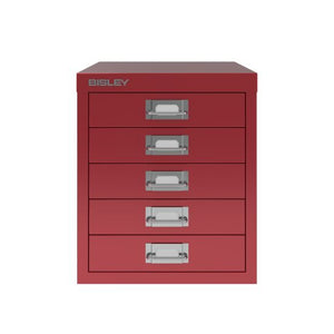 Bisley 5 Drawer Filing Cabinet - Cardinal Red