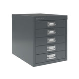 Bisley 5 Drawer Filing Cabinet - Anthracite Grey