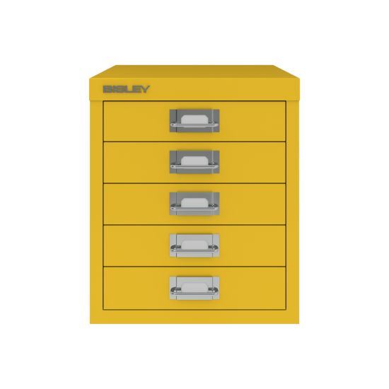Bisley 5 Drawer Filing Cabinet - Yellow