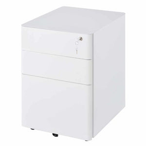 Hudson 3 Drawer Metal Filing Cabinet - White