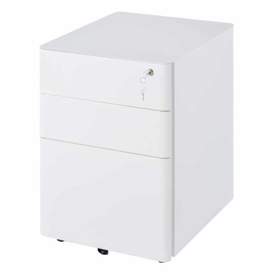 Hudson 3 Drawer Metal Filing Cabinet - White