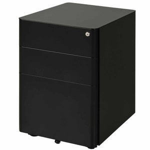 Hudson 3 Drawer Metal Filing Cabinet - Black