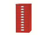 Bisley 10 Drawer Metal Filing Cabinet - Red
