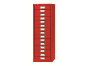 Bisley 15 Drawer A4 Filing Cabinet - Red
