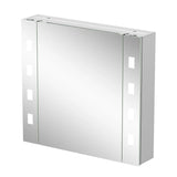 LED Aluminium Bathroom Mirror Cabinet Soft Close, Shaver Socket - 600 x 650mm