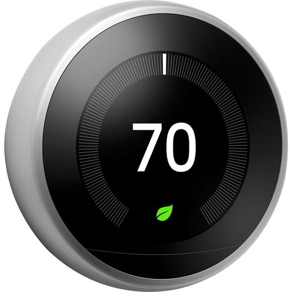 Nest Smart Thermostat T3028GB With LCD Display In Stainless Steel