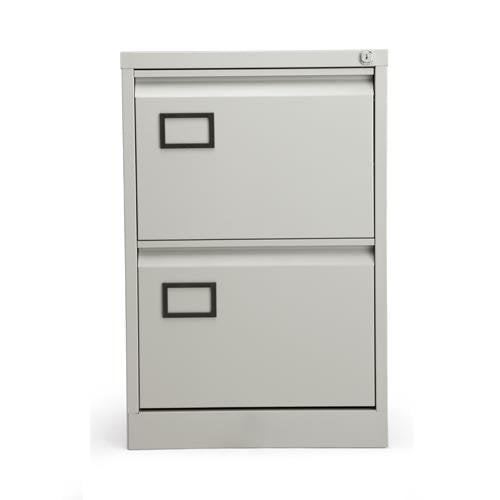 Bisley 2 Drawer Foolscap Filing Cabinet - Goose Grey