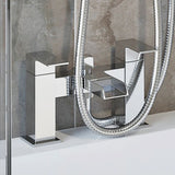 Bathroom Shower Mixer Tap With Dual Shower Heads, Adjustable And Durable Chrome