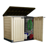 Keter Store It Out Max 1200L Outdoor Garden & Wheelie Bin Storage Shed - Beige & Brown