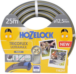 Hozelock Tricoflex Ultramax Hose, Grey, 12.5mm thick, 25 meter length