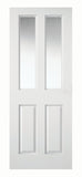 Wickes Chester White Clear Glazed Grained Moulded 4 Panel Internal Door - 1981 x  762mm