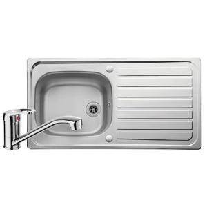 Leisure Linear Reversible Stainless Steel Kitchen Sink & Lever Tap Pack