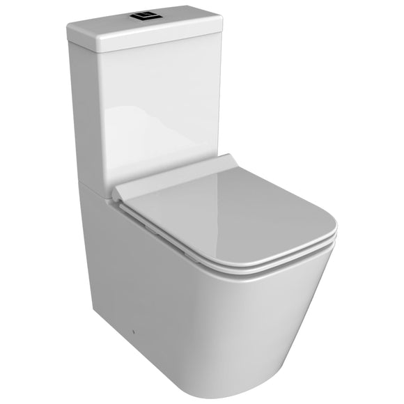 Wickes Meleti Toilet Pan, Cistern & Soft Close Slim Seat - 815 x 350mm