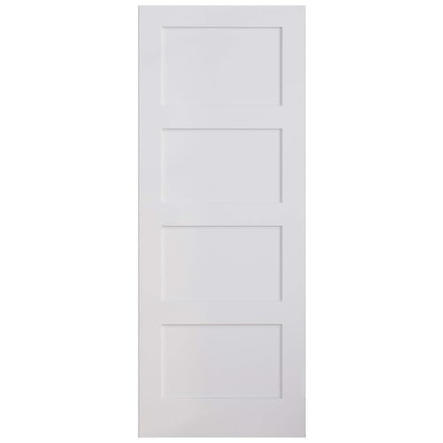 Wickes Marlow 4 Panel Shaker White Primed Solid Core Door - 1981 x 686mm