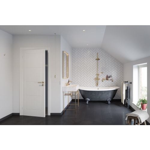 Wickes Exeter White Moulded Fully Finished Ladder Internal Door 1981