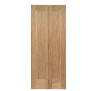 Natural Oak Veneer 5 Panel Bi-fold Door 1981 x 762mm