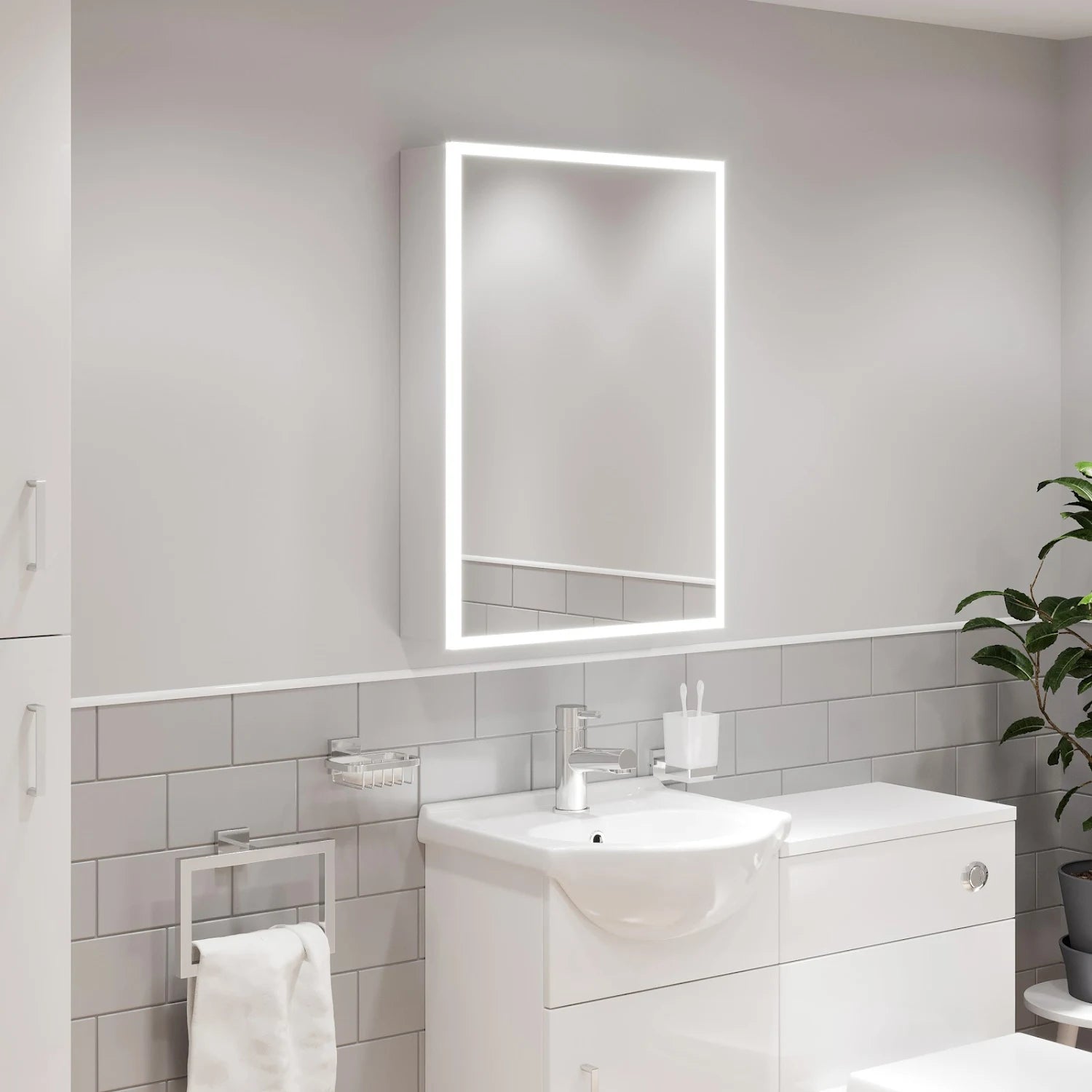 Bathroom Led Illuminated Mirror Cabinet