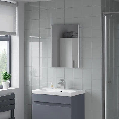 Bathroom Mirror with LED Lights 600 x 450mm - Battery Operated