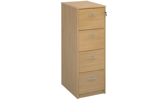 Filing Cabinet with 4 Lockable Drawers - Oak