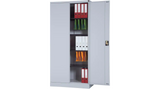 Realspace Regular Steel Door Cupboard Lockable with 4 Shelves - Grey