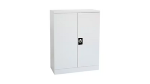 Realspace Regular Steel Door Cupboard Lockable with 2 Shelves - Grey