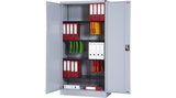 Realspace Regular Steel Door Cupboard Lockable with 4 Shelves - Silver