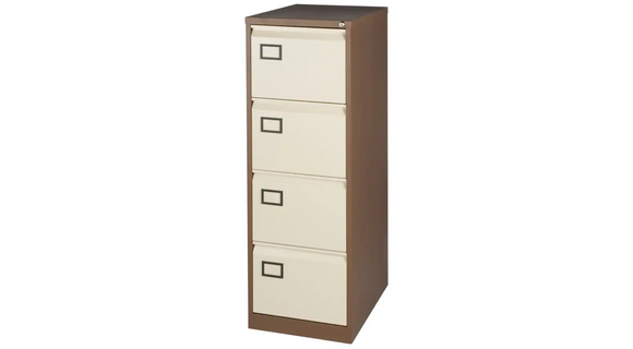 Bisley Filing Cabinet with 4 Lockable Drawers AOC4 - Brown & Cream