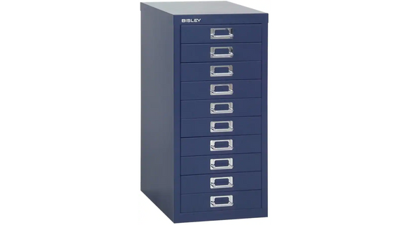 Bisley 10 Drawer Metal Filing Cabinet - Blue