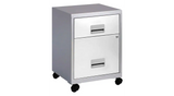 Pierre Henry Combi Filing Cabinet 2 Drawer - Silver & White